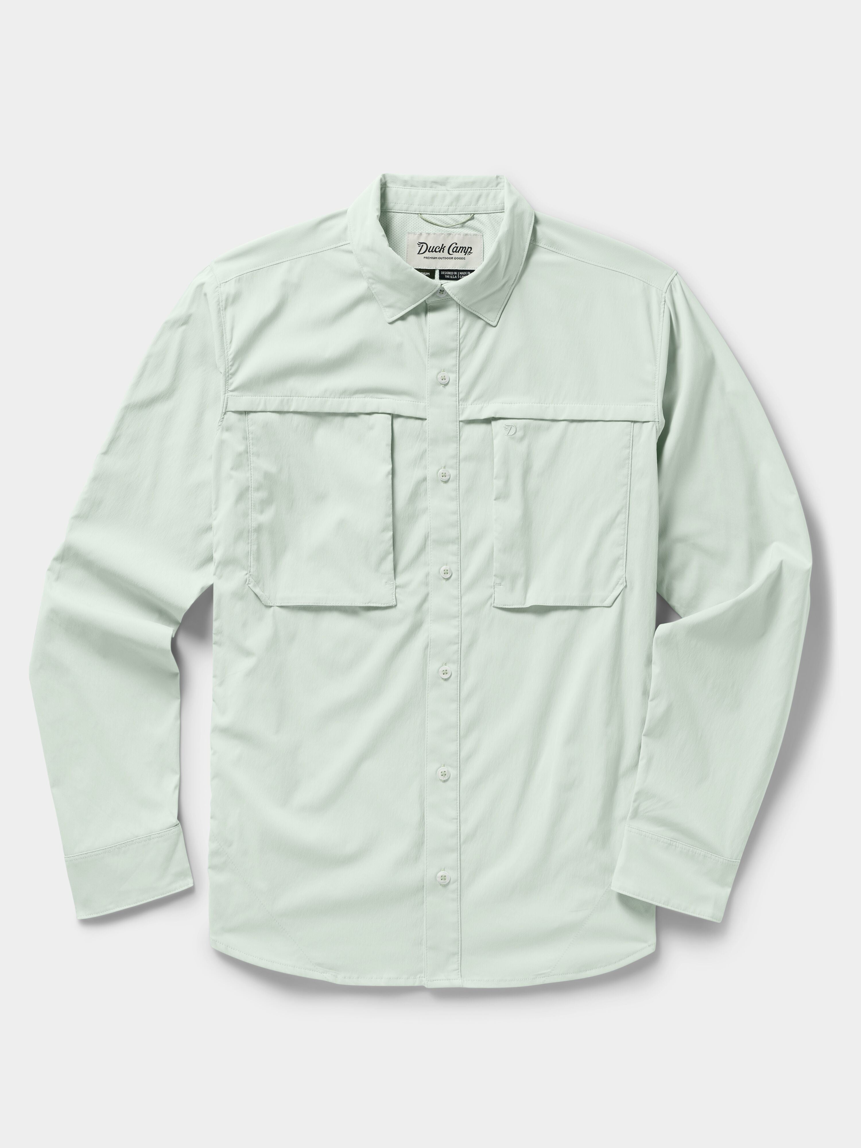 Men's Lightweight Fishing Shirt Long Sleeve - Sea Foam