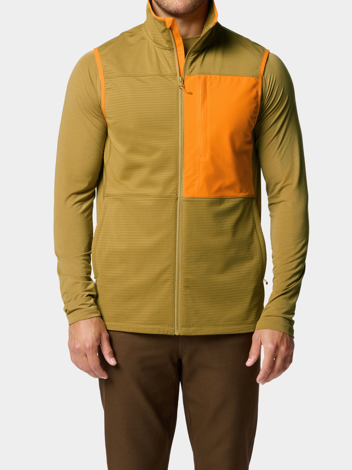 Men's Lightweight Grid Tech Vest - Wheat/Blaze