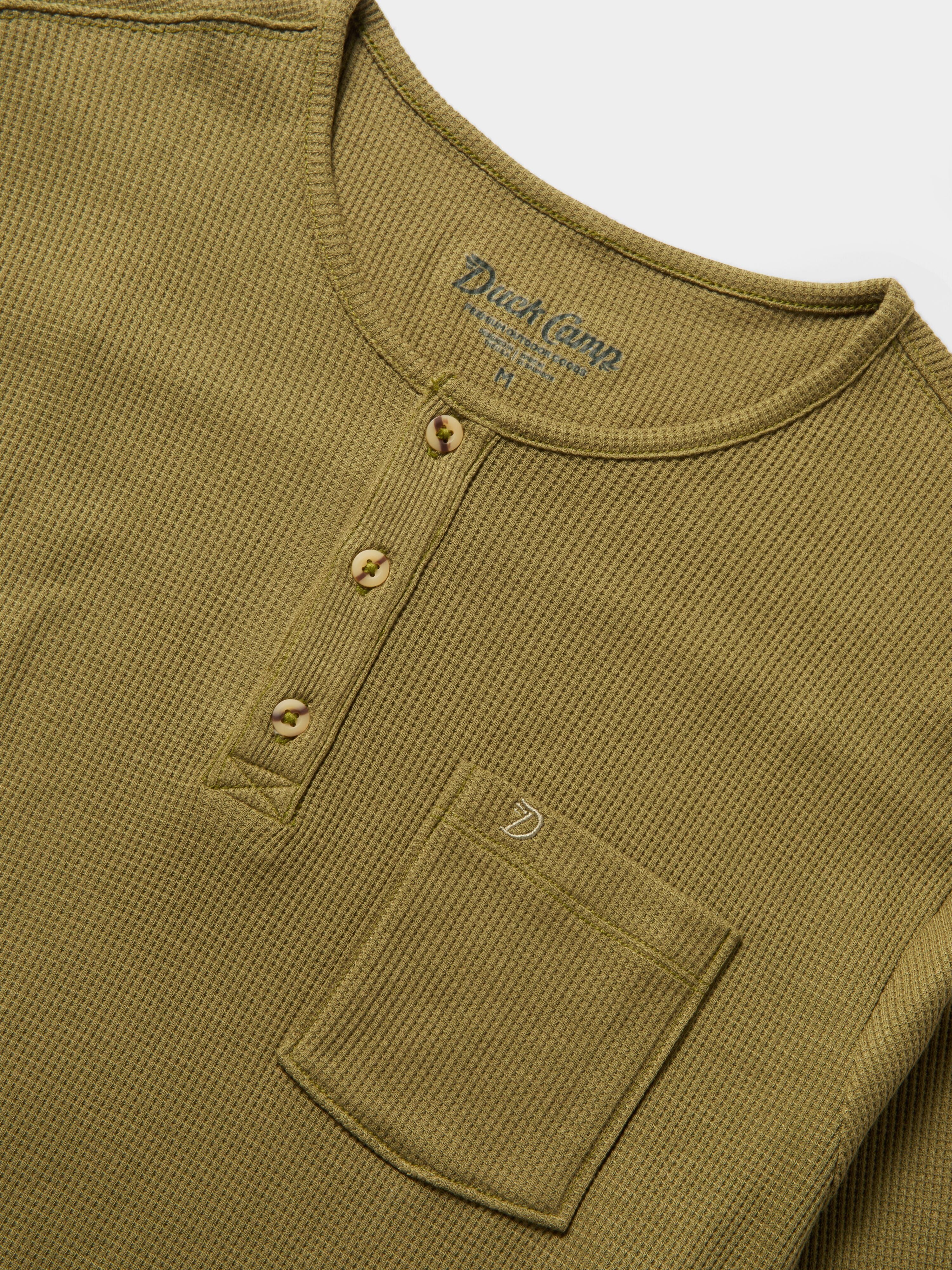 M's Waffle Henley - Cordgrass