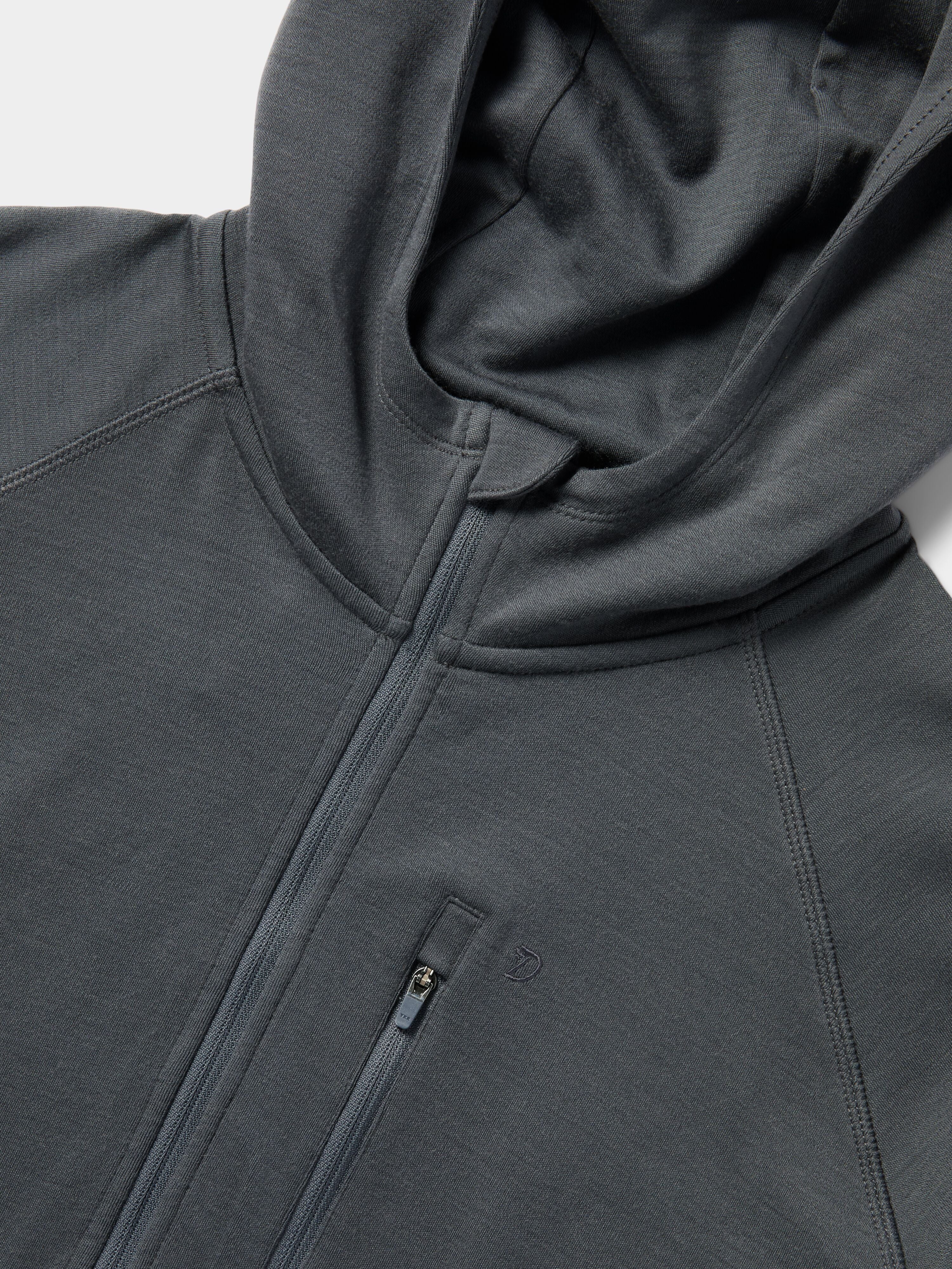 Men's Merino Half Zip Hoodie - Charcoal