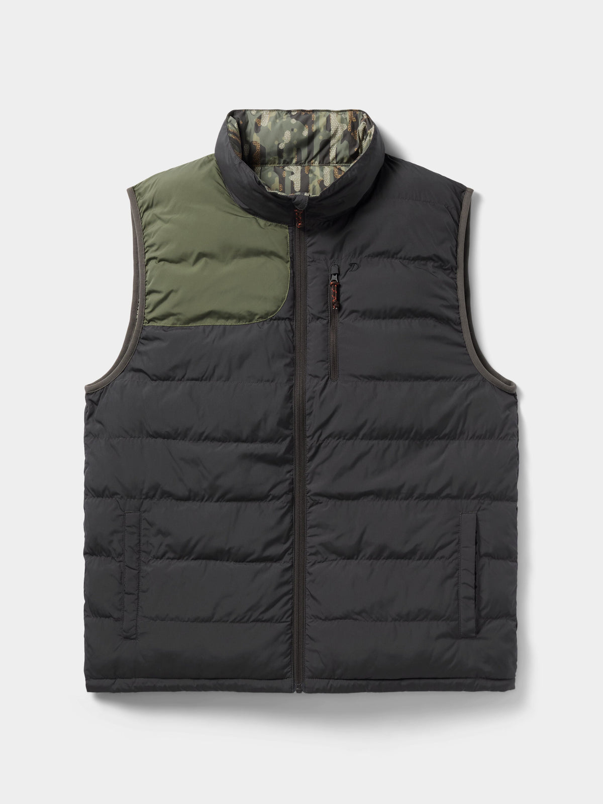 Men's Reversible Puffer Vest - Raven / Woodland