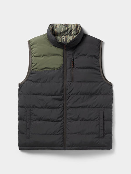 Men's Reversible Puffer Vest - Raven / Woodland
