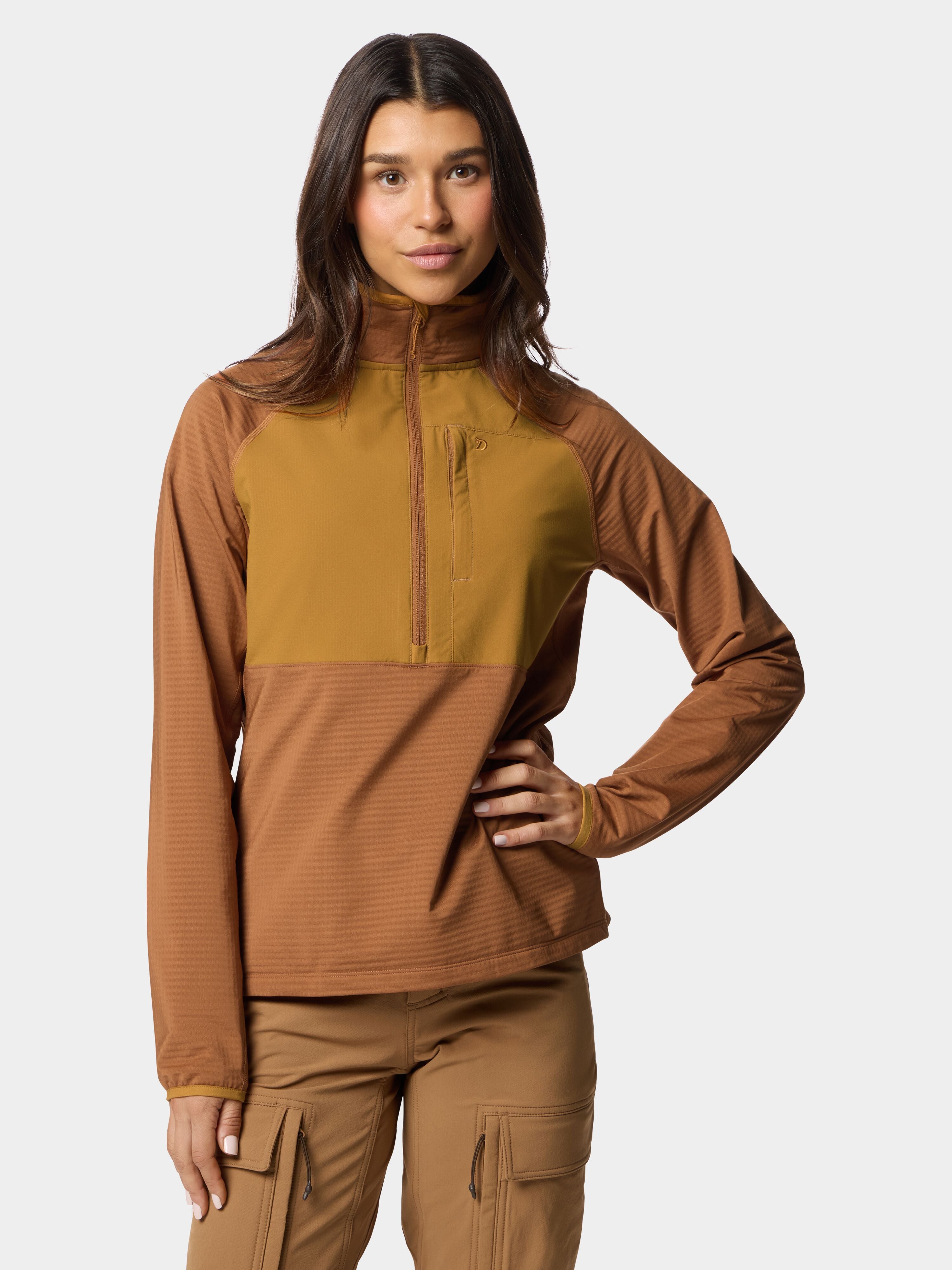 W's Lightweight Grid Tech Fleece Half Zip - Clay/Coastal Copper