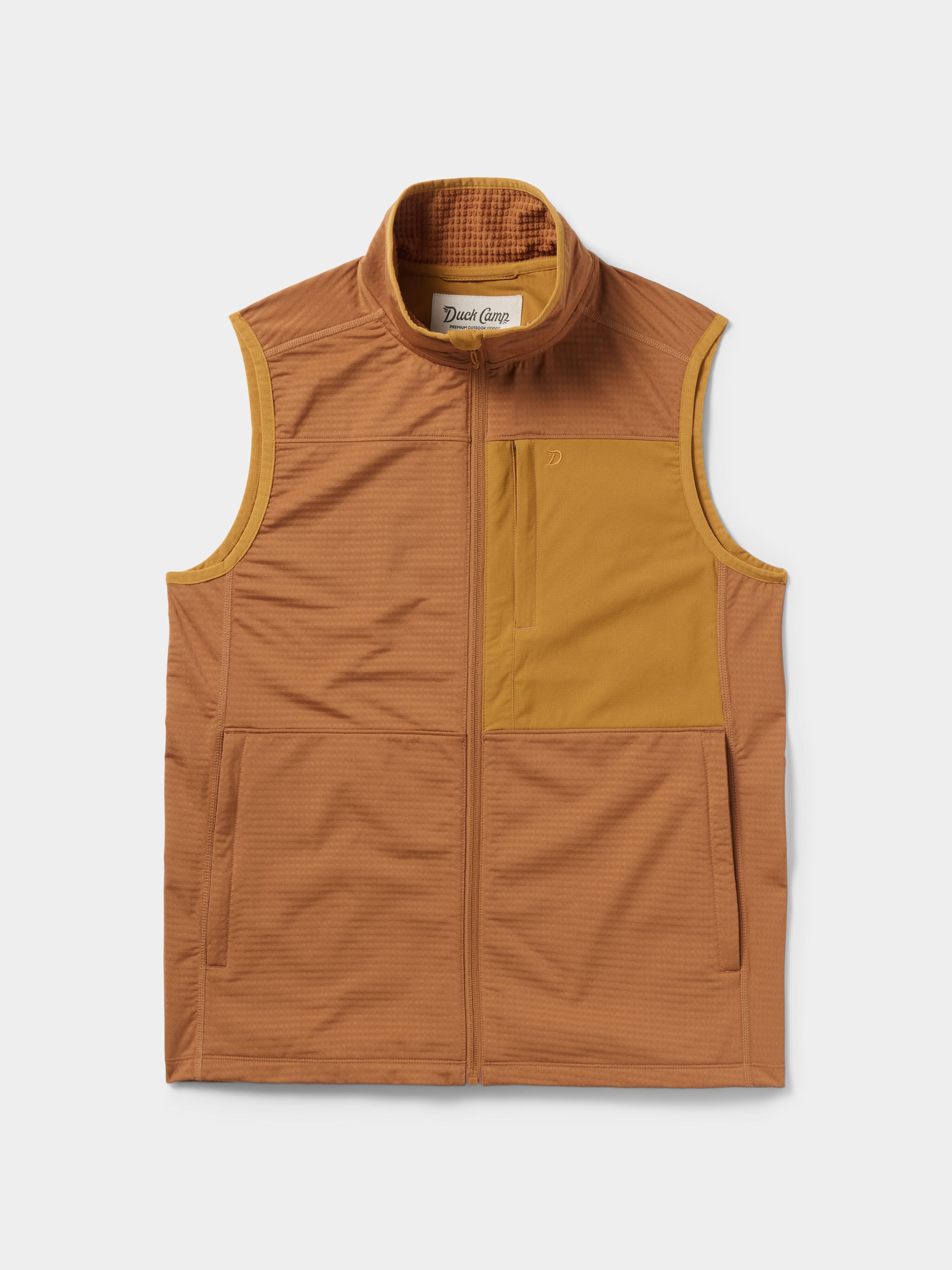 W's Lightweight Grid Tech Fleece Vest - Clay/Coastal Copper