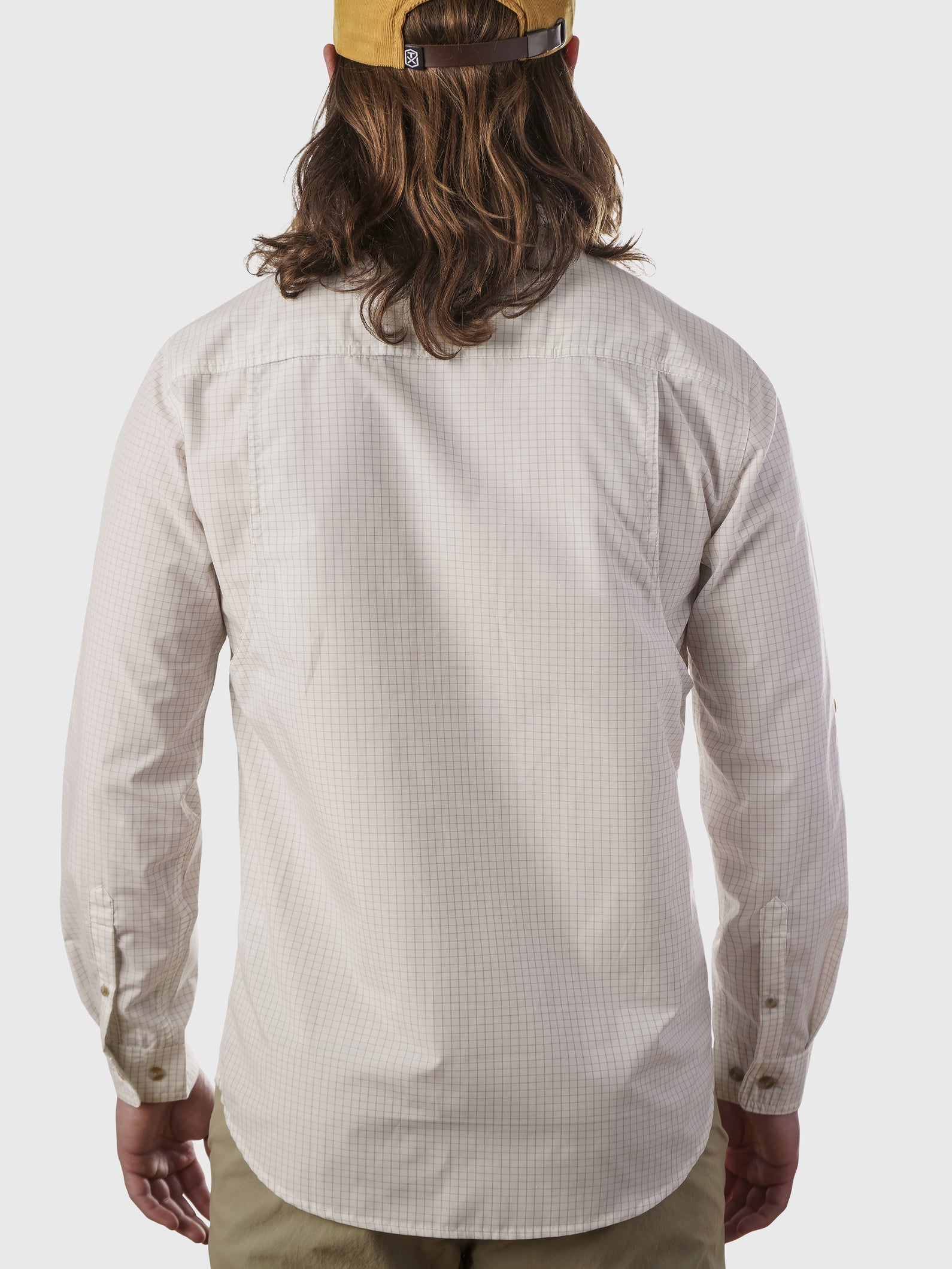 Helm Shirt Long Sleeve - White Oyster Grid
