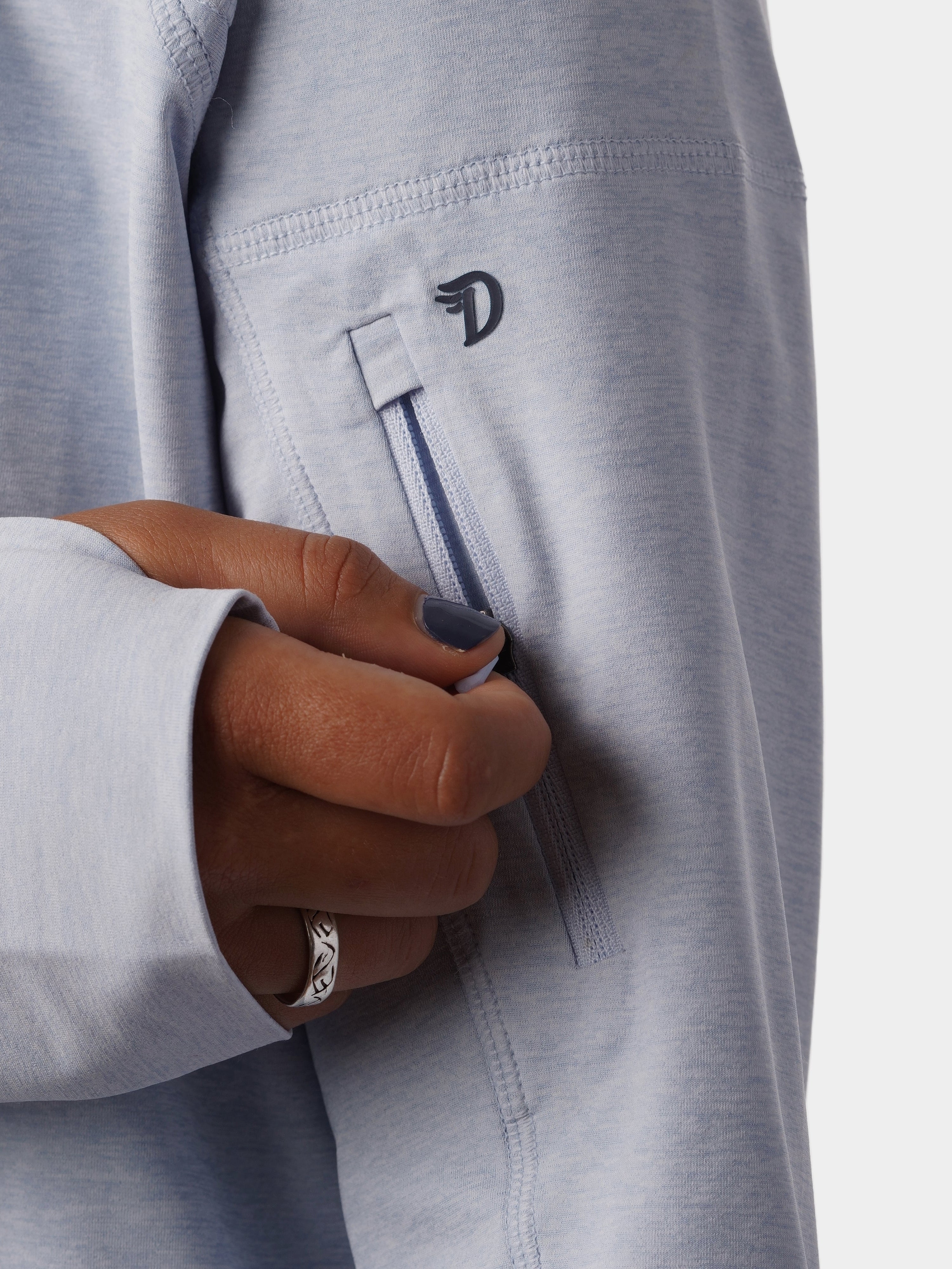W's Rockport Hoodie - Heathered Clear Skies