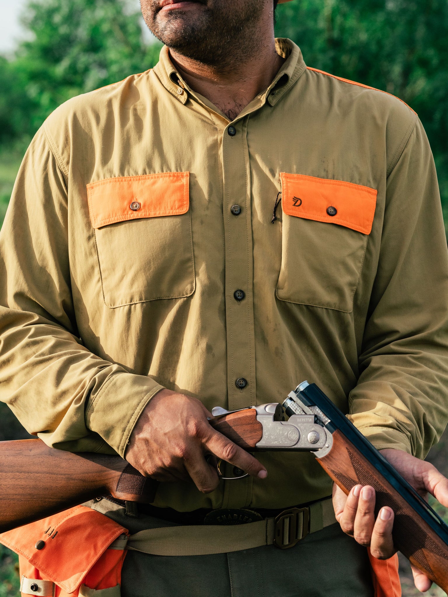 M's Lightweight Hunting Shirt Long Sleeve - Wheat/Blaze