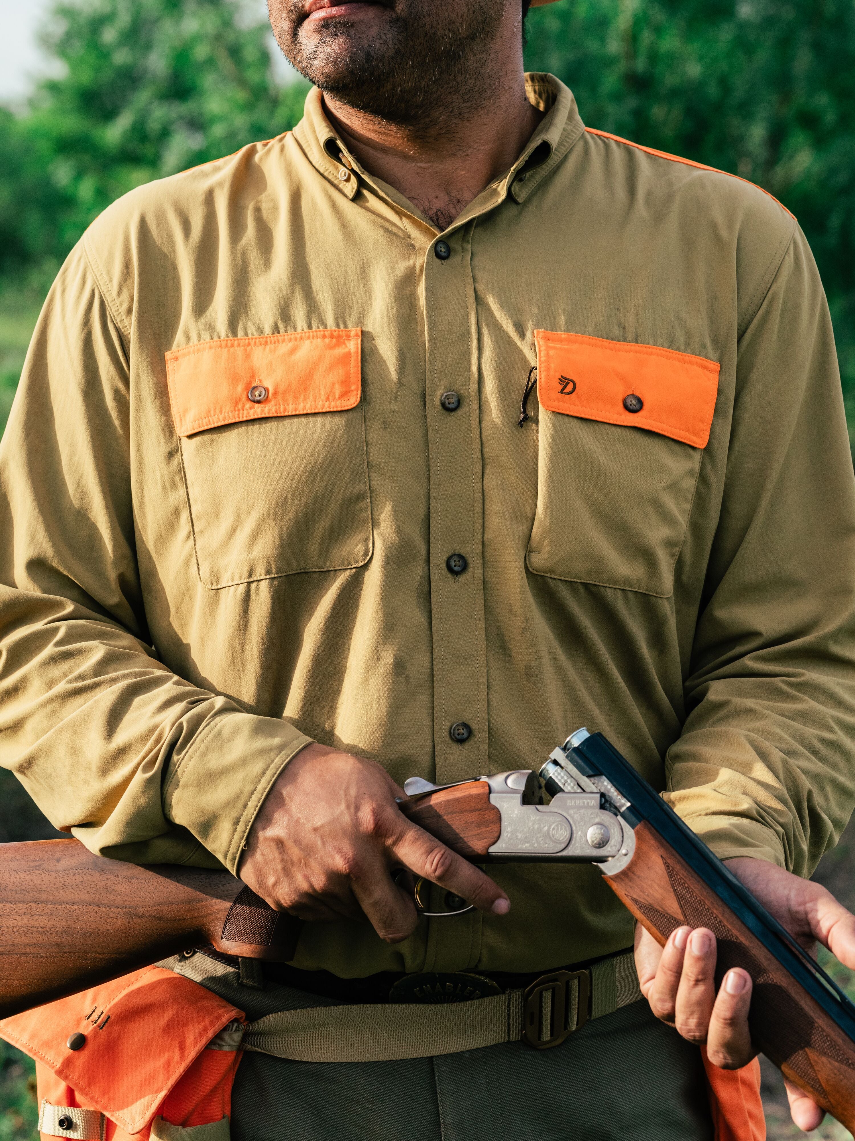 M's Lightweight Hunting Shirt Long Sleeve - Wheat/Blaze